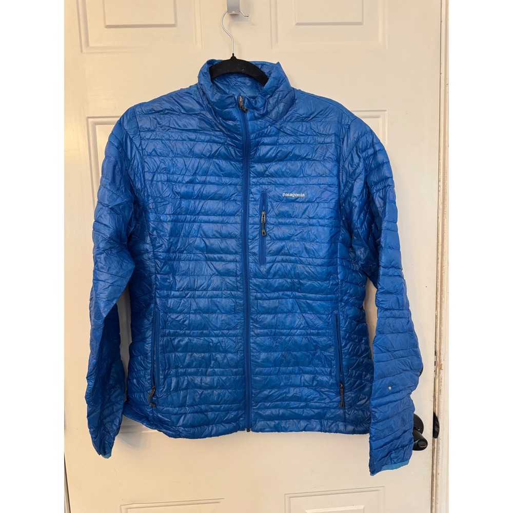 Patagonia Women Blue Ultralight Down Jacket Full Zip Puffer 84760 L
